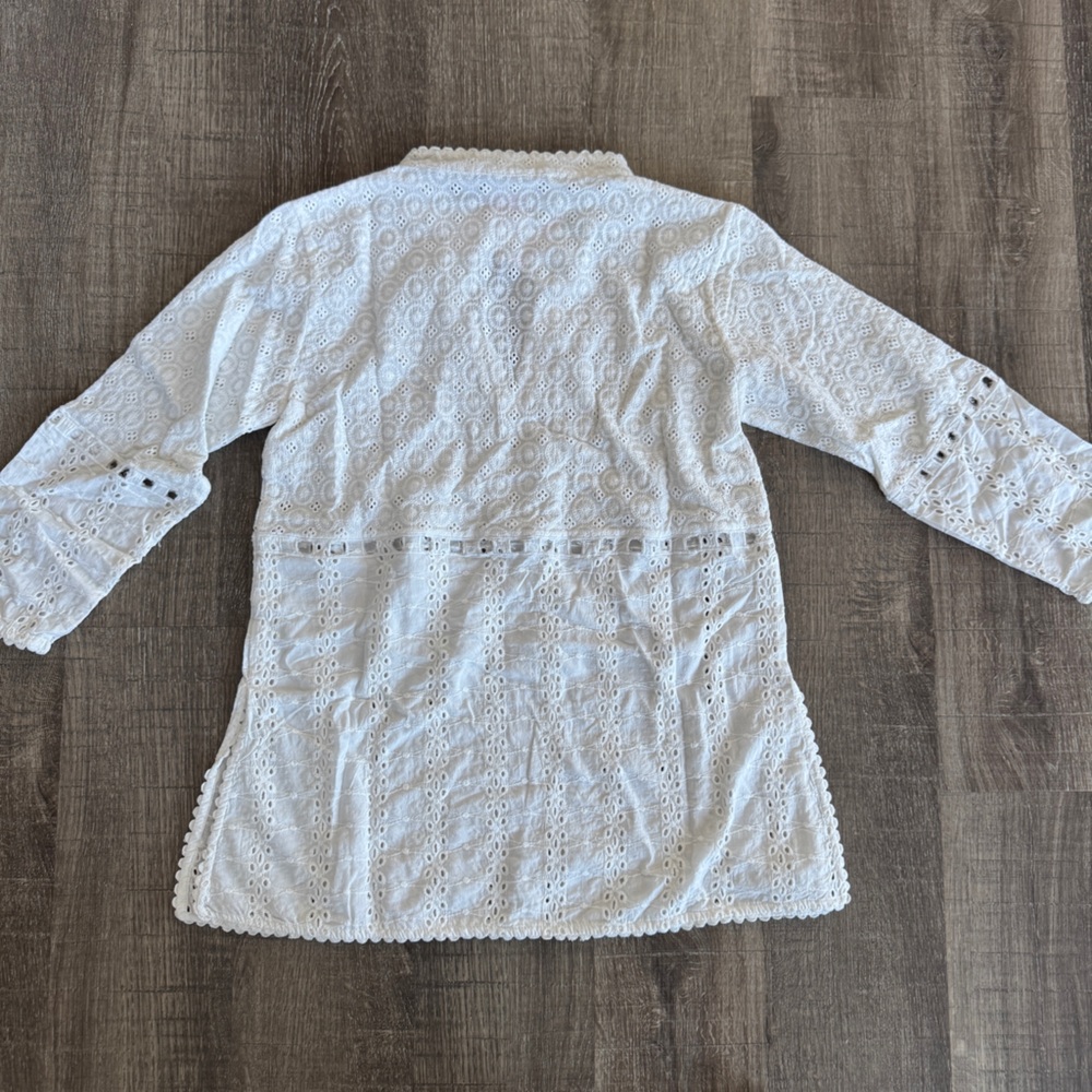 NWT Gretchen Scott Cotton Eyelet Tunic - Picture 3 of 4